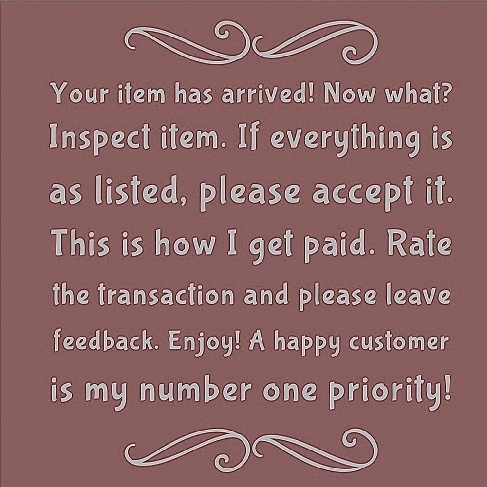 If You Are Happy With Your Item, Please Leave Feedback! ⭐️⭐️⭐️⭐️⭐️